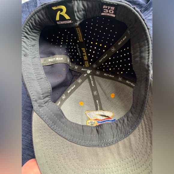 Athletics bundle, dry fit navy blue shirt and hat. Medium, "As" - Picture 7 of 8